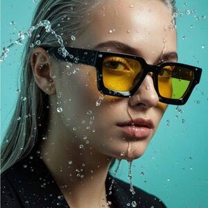 Stylish Black Sunglasses with Yellow Lenses new statement